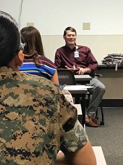 military families listen to Dr Benson